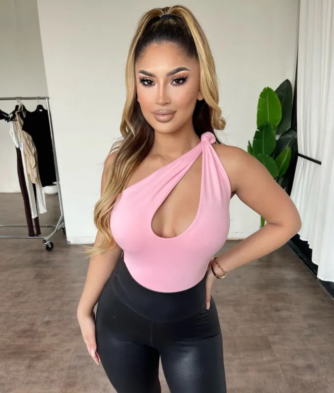 Kimmy Knot Bodysuit(Pink) sold by OOTDFash