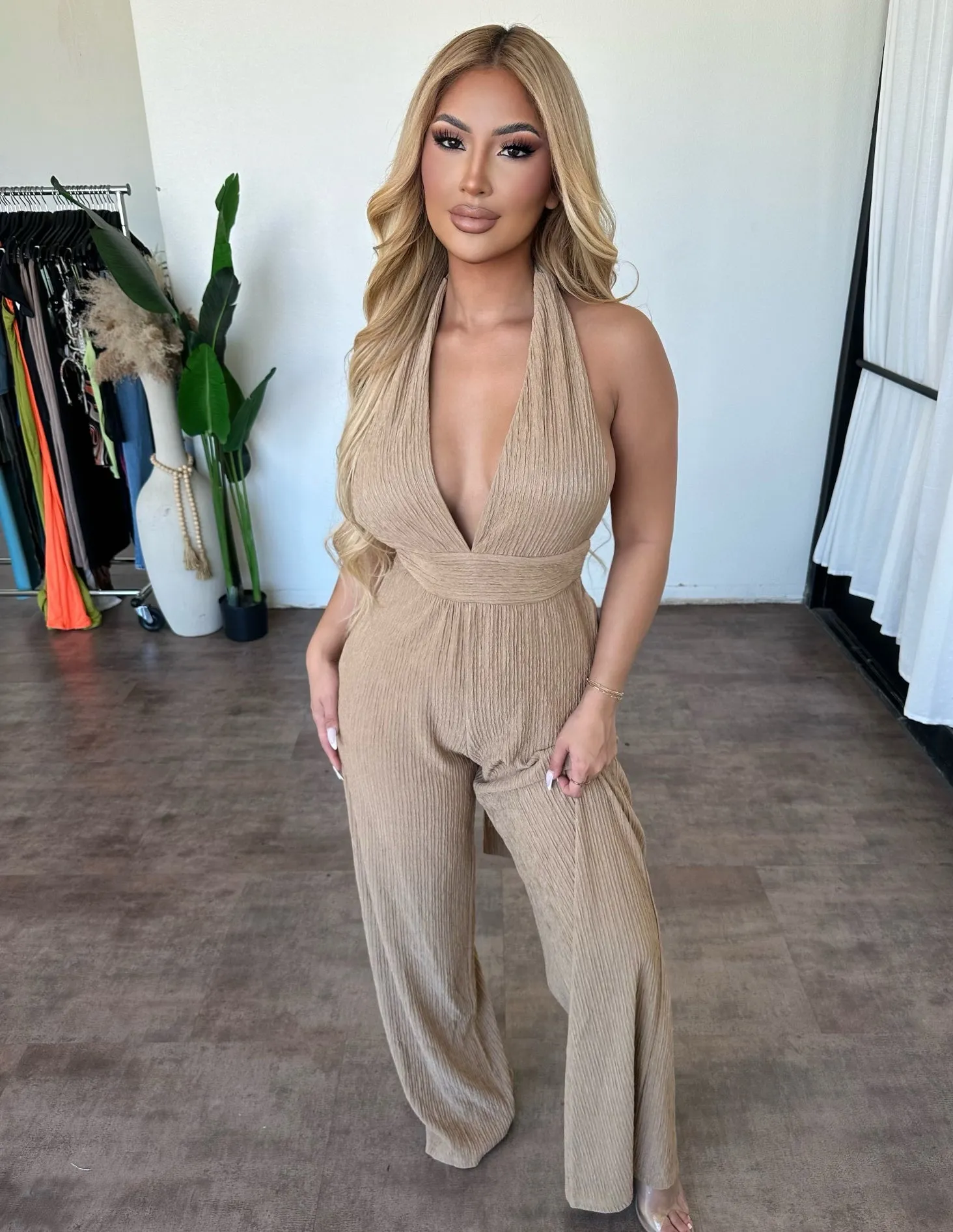 Faye Jumpsuit (Khaki) sold by OOTDFash