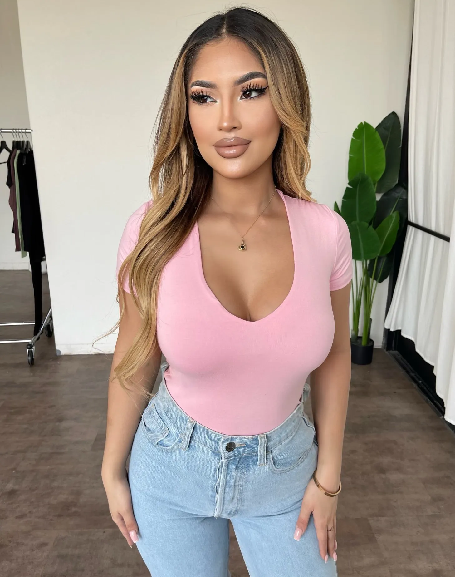 Marlyn V-Neck Top(Pink) sold by OOTDFash