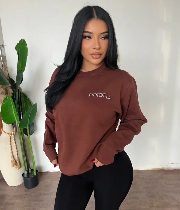 OOTD FASH Crewneck(Brown) sold by OOTDFash