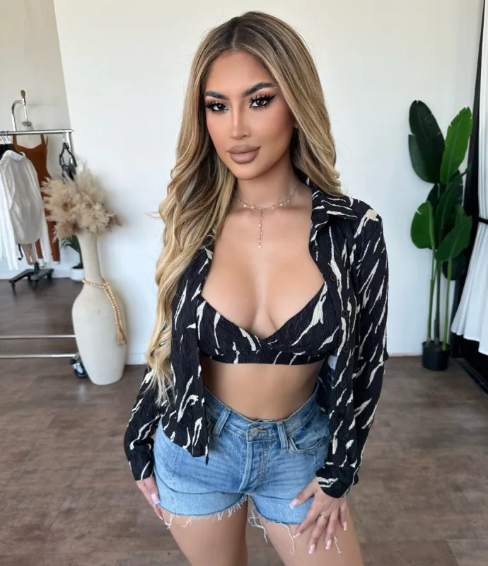 Ann Two Piece Top(Black/White) sold by OOTDFash