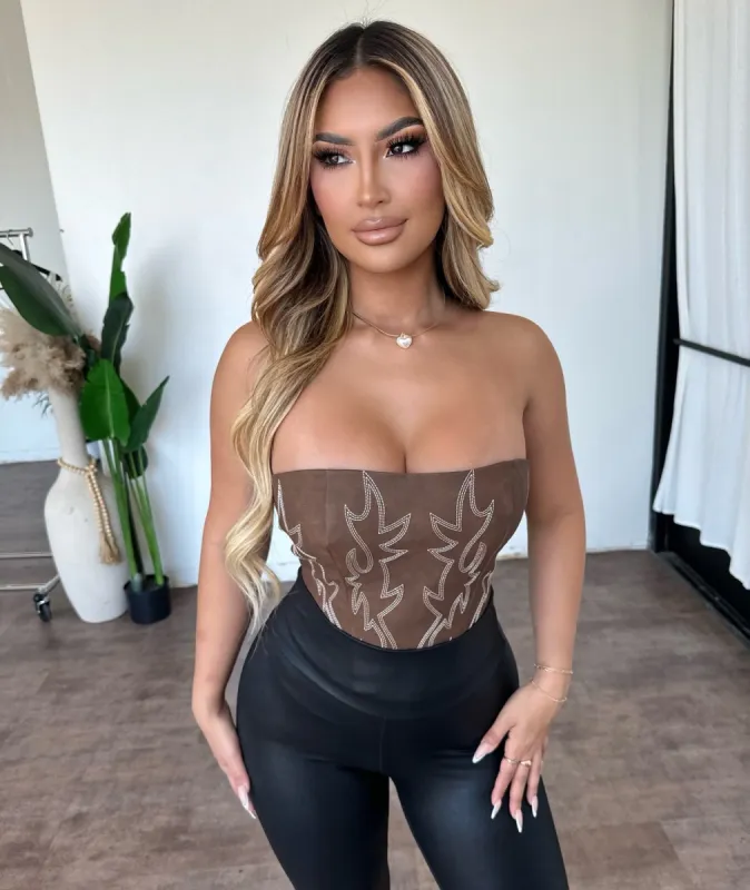 Gaia Top (Brown) sold by OOTDFash