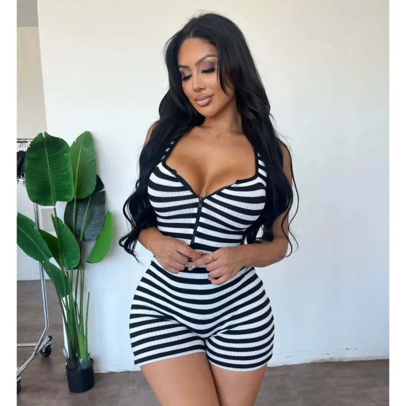 Stephanie Romper (White/Black) sold by OOTDFash