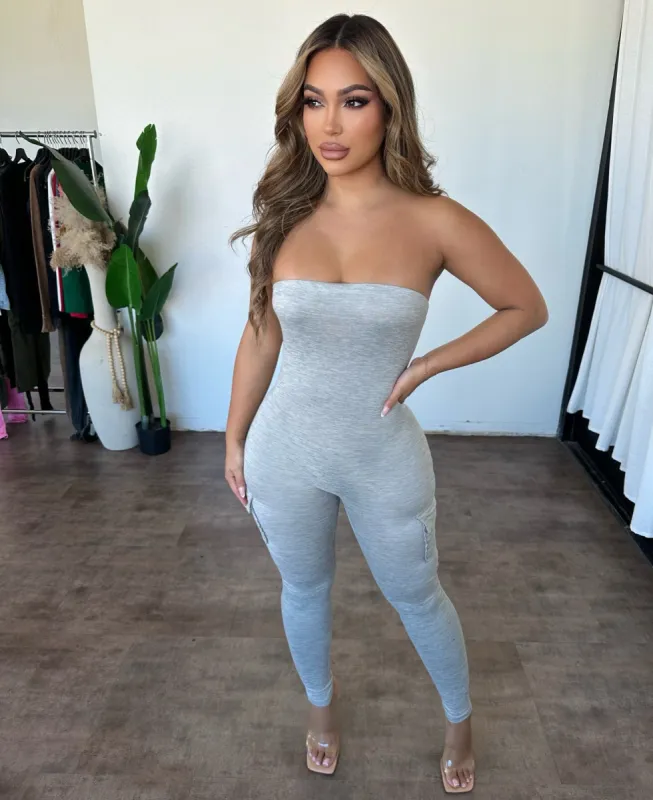 Angelina Jumpsuit (Grey) sold by OOTDFash