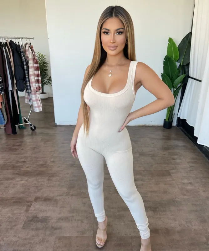 Everly Tank Jumpsuit(Peach) sold by OOTDFash