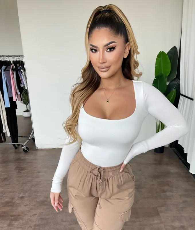 Megan Longsleeve Top(White) sold by OOTDFash