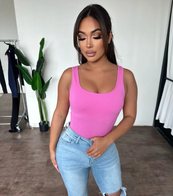 Cassy Rib Top (Fuschia) sold by OOTDFash