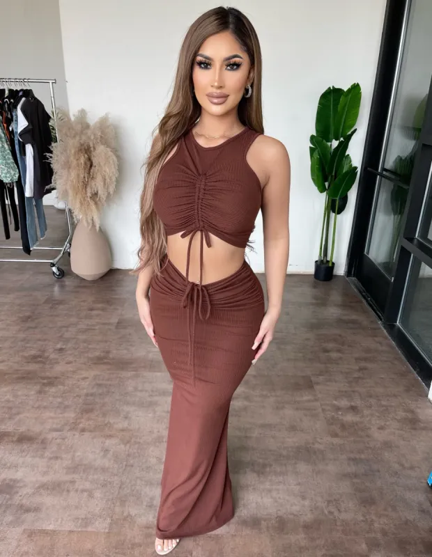 Skye Sleeveless Set(Brown) sold by OOTDFash