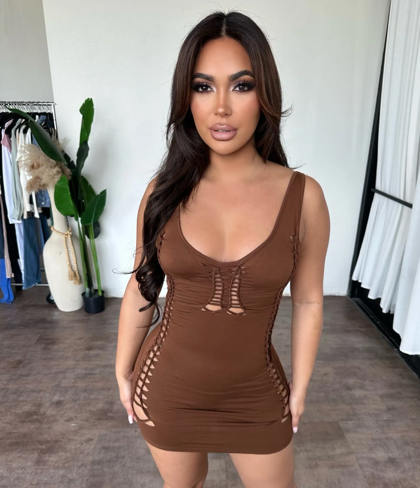 Camilia Dress (Brown) sold by OOTDFash