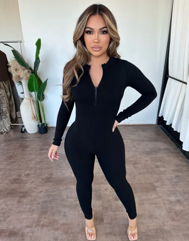 Heidi Rib Jumpsuit(Black) sold by OOTDFash