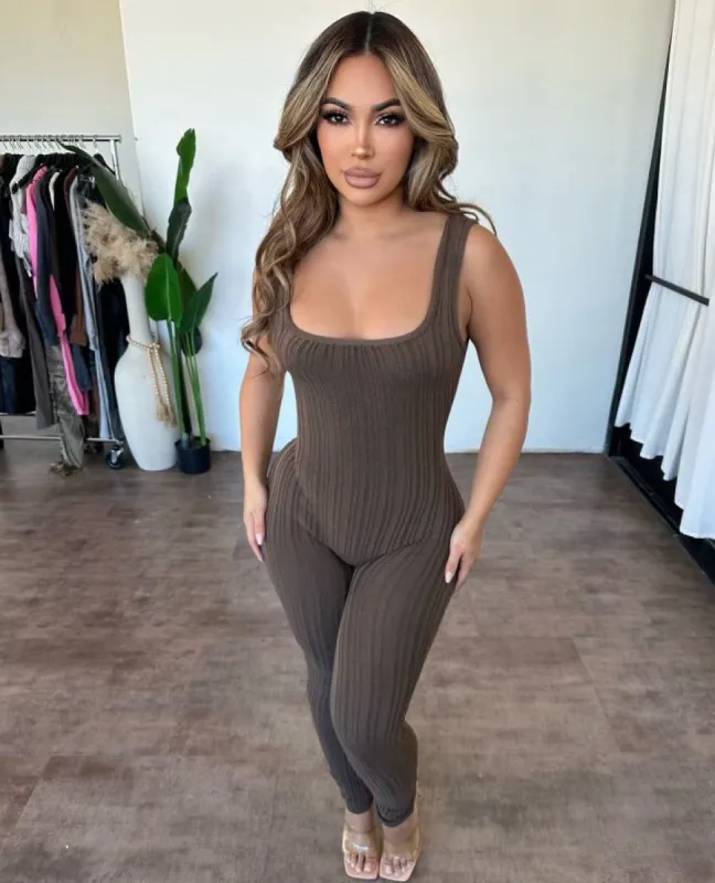 Hailey Jumpsuit (Mocha) sold by OOTDFash