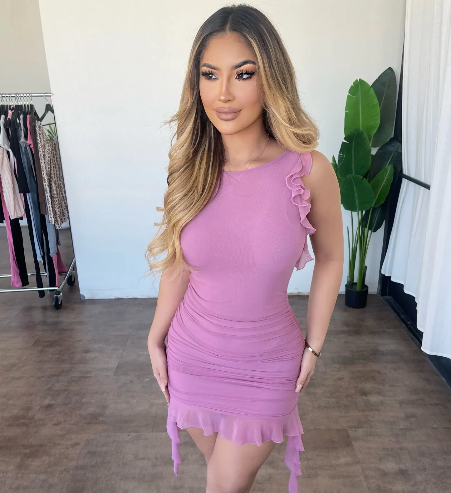 Cindy Mini Dress(Mauve) sold by OOTDFash