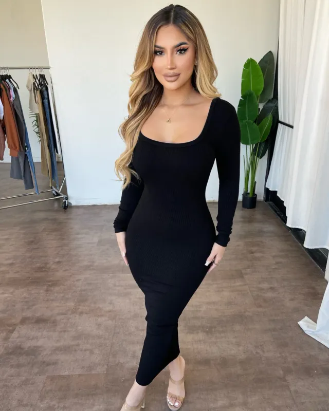 Kimmy Rib Dress(Black) sold by OOTDFash
