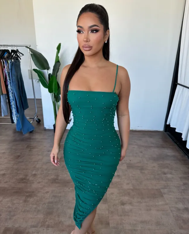 Melly Dress (Emerald) sold by OOTDFash