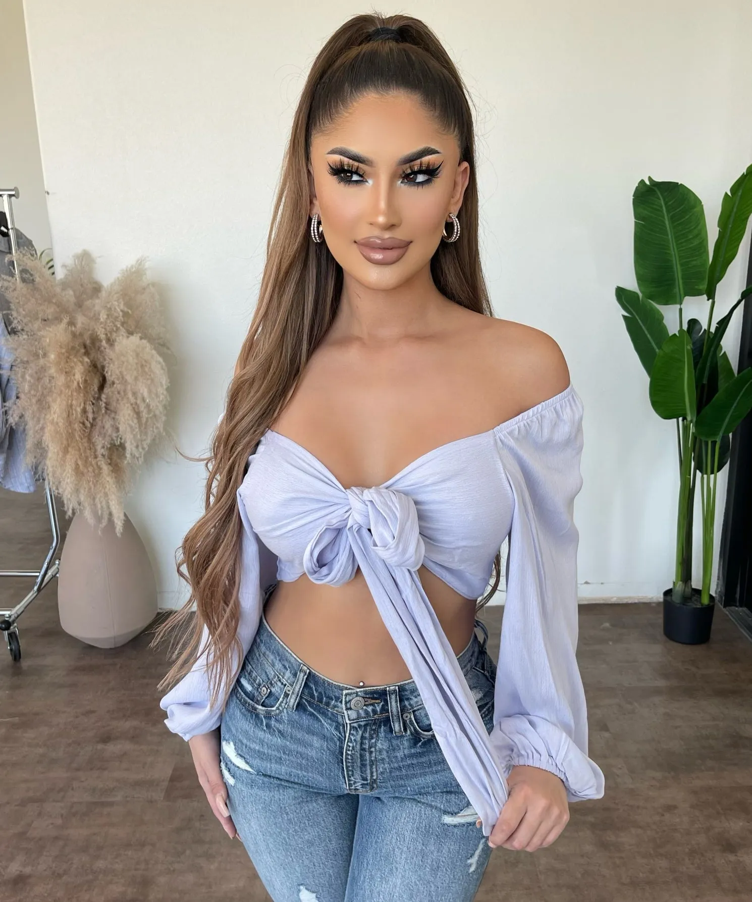 Mia Long Sleeve Top(Lavender) sold by OOTDFash