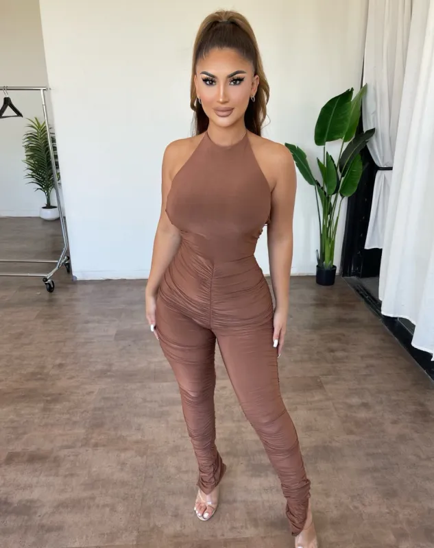 Missie Jumpsuit(Brown) sold by OOTDFash