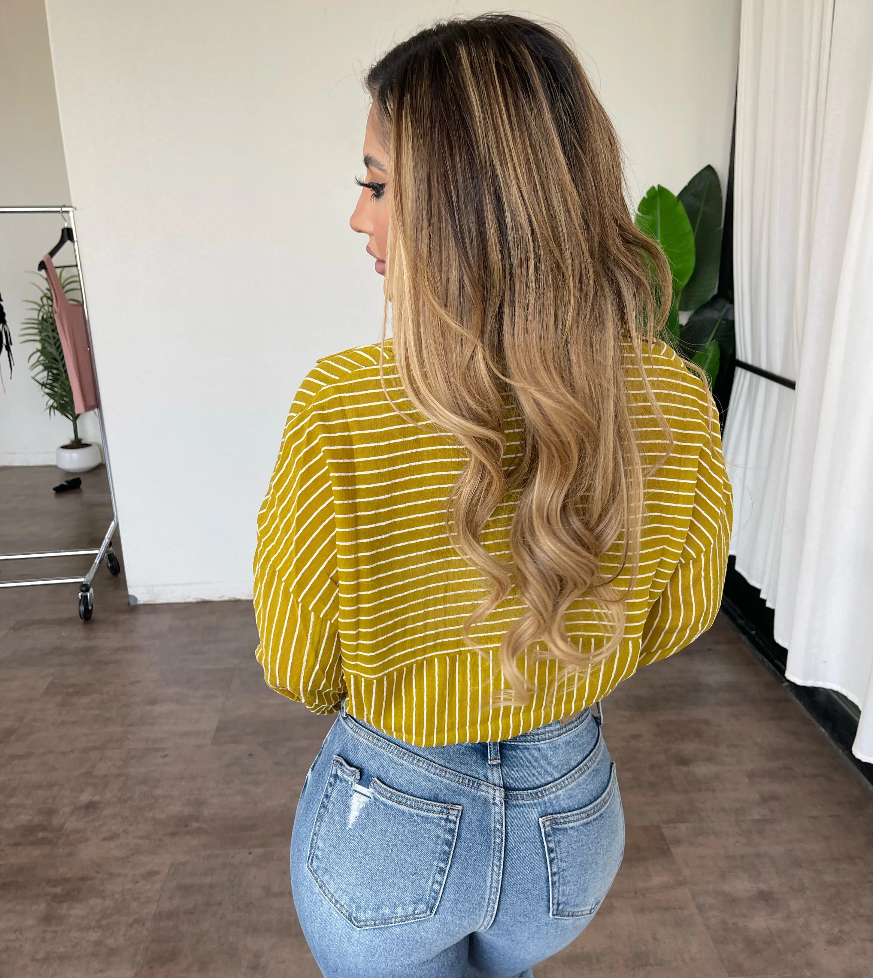 Vero Stripe Shirt(Marigold) sold by OOTDFash product image thumbnail 2