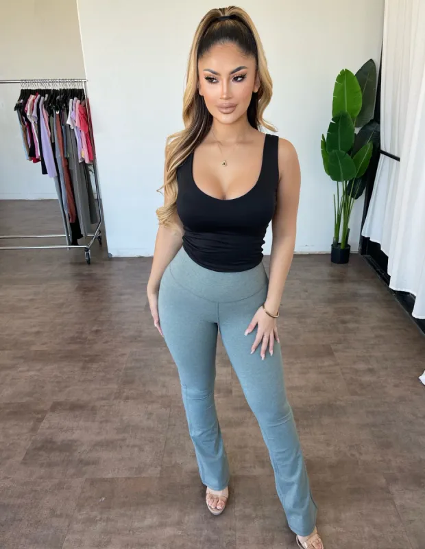 Thalia Flare Leggings(Blue Green) sold by OOTDFash