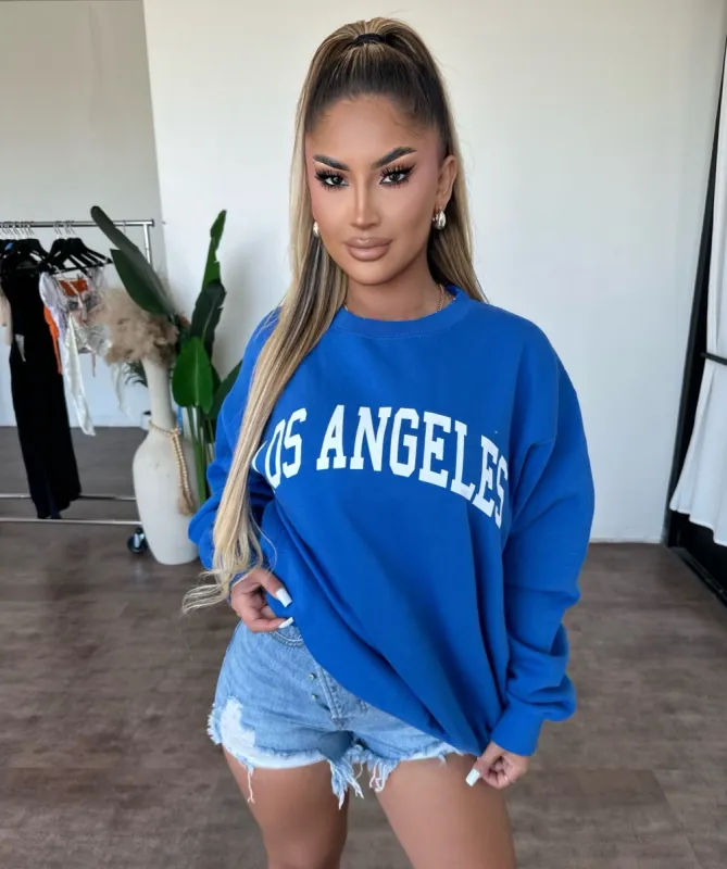"Los Angeles" Crewneck (Royal Blue) sold by OOTDFash