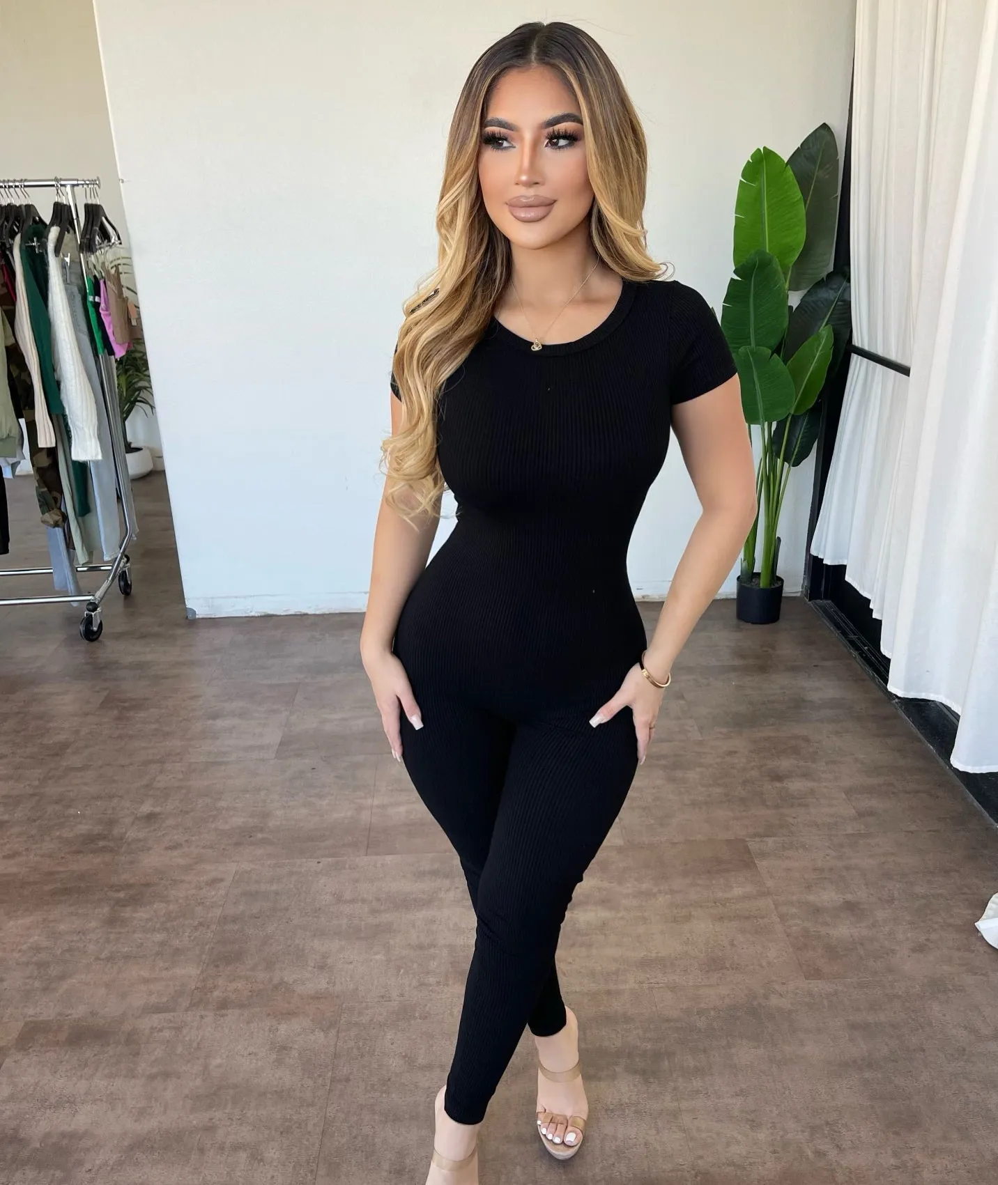 Randy Shortsleeve Jumpsuit(Black) sold by OOTDFash