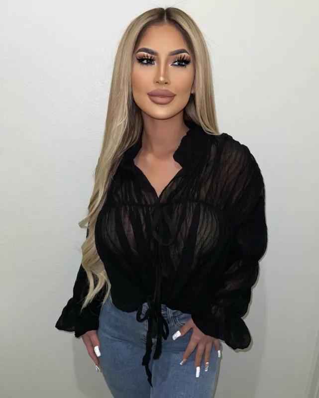 Bella Long Sleeve Top(Black)FINAL SALE sold by OOTDFash