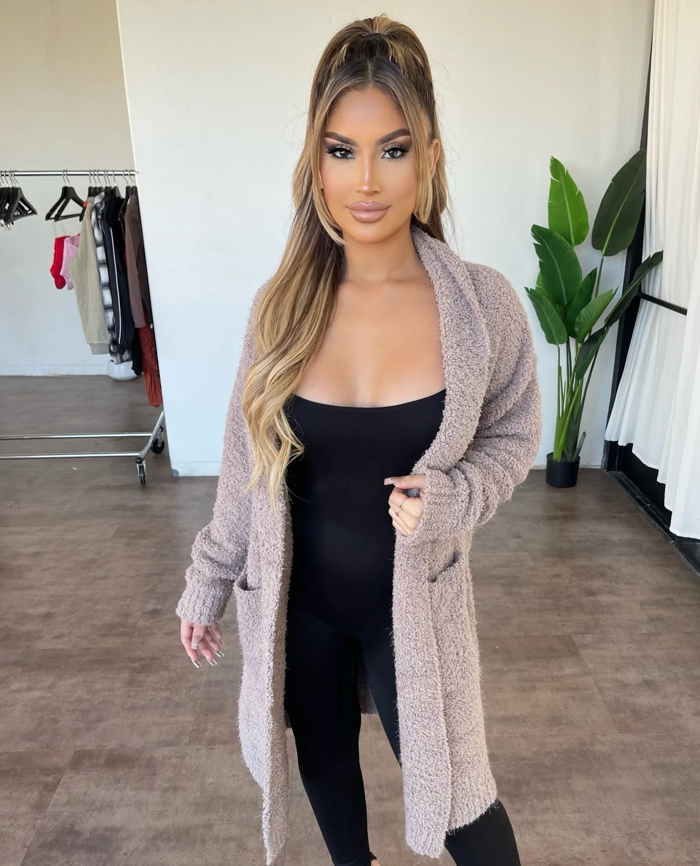 Lucia Oversized Cardigan(Mocha) sold by OOTDFash