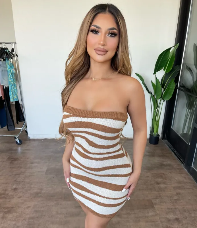 Ziba Dress(Cream/Brown) sold by OOTDFash