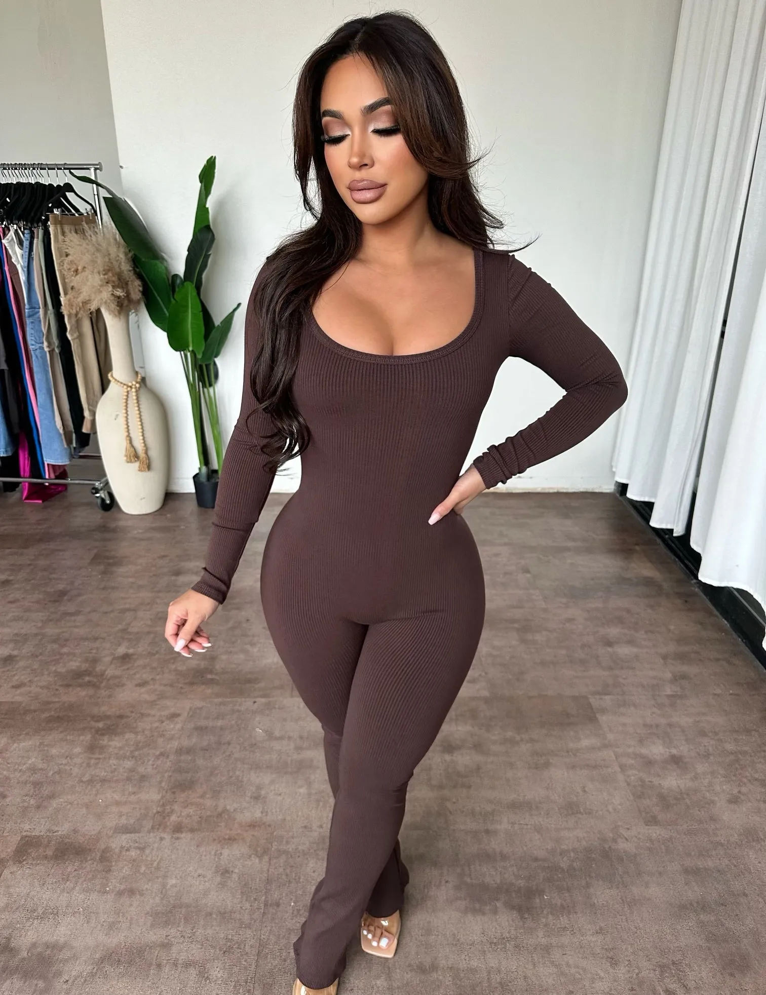 Rayleen Jumpsuit (Chocolate) sold by OOTDFash