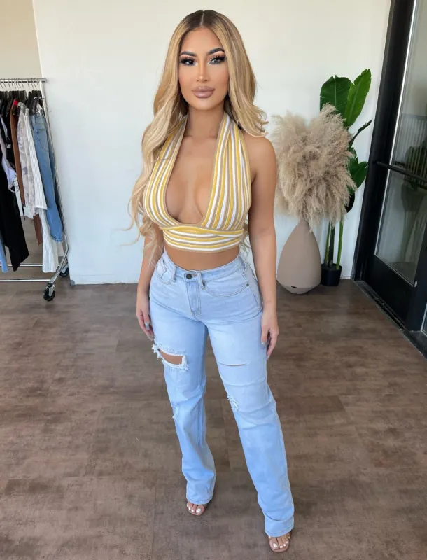 Grant High Rise Jeans(Light) sold by OOTDFash