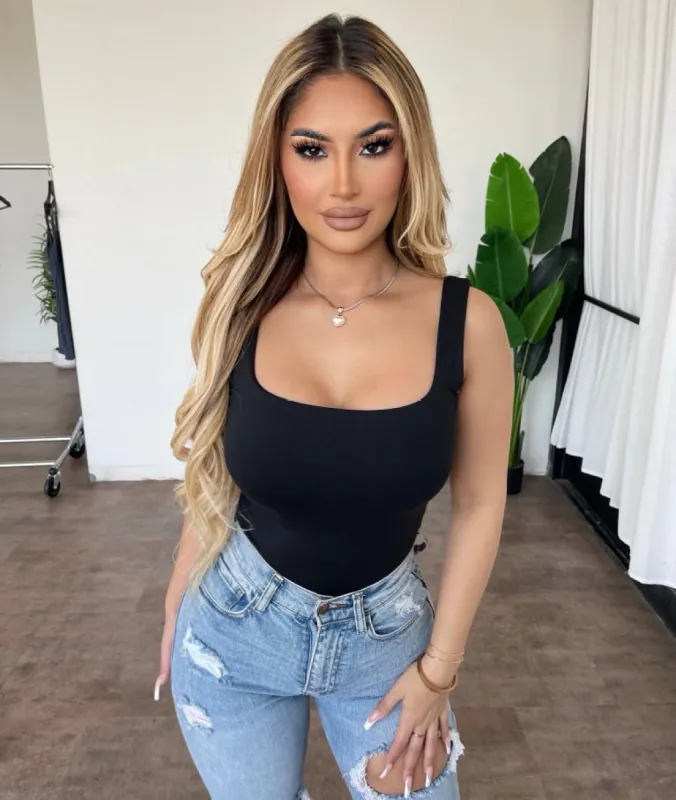 Denice Tank Bodysuit(Black) sold by OOTDFash