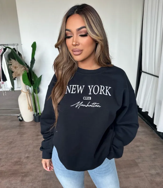 New York Crewneck (Black) sold by OOTDFash