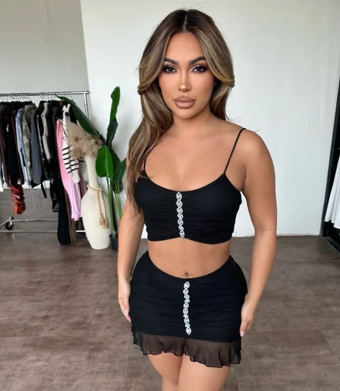 Holly Rhinestone Set(Black) sold by OOTDFash