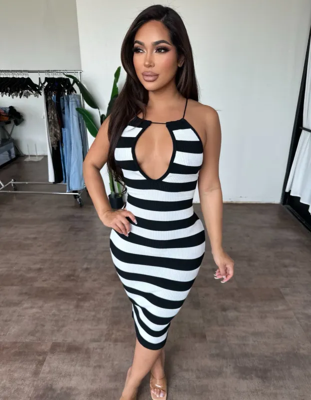 Mary Stripe Dress sold by OOTDFash