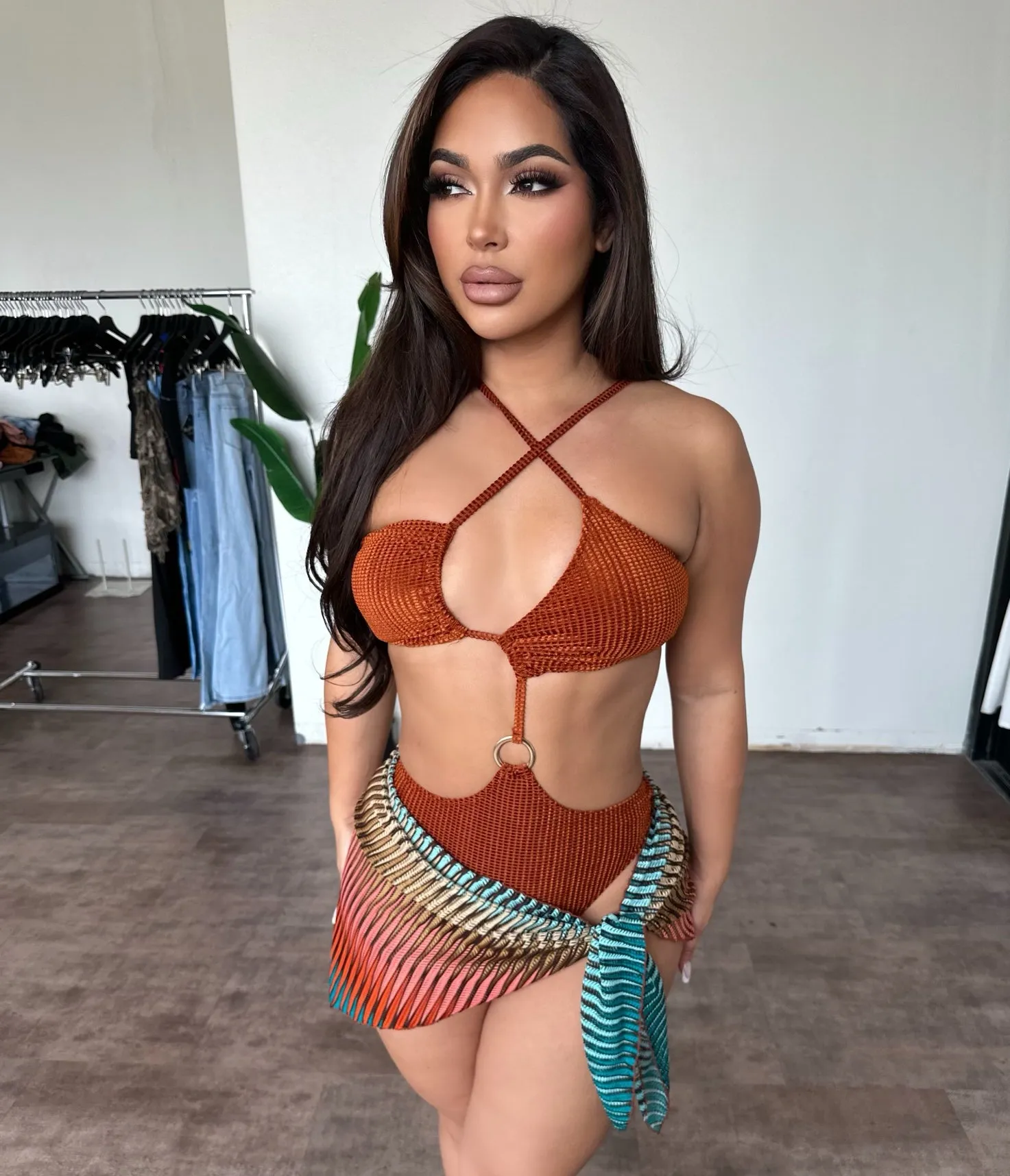 Gloria 2 Piece Bathing Suit(Rust) sold by OOTDFash