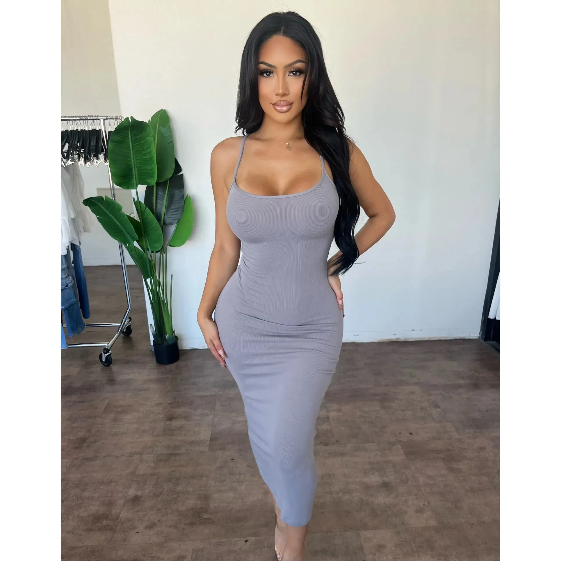 Nena Rib Dress (Grey) sold by OOTDFash