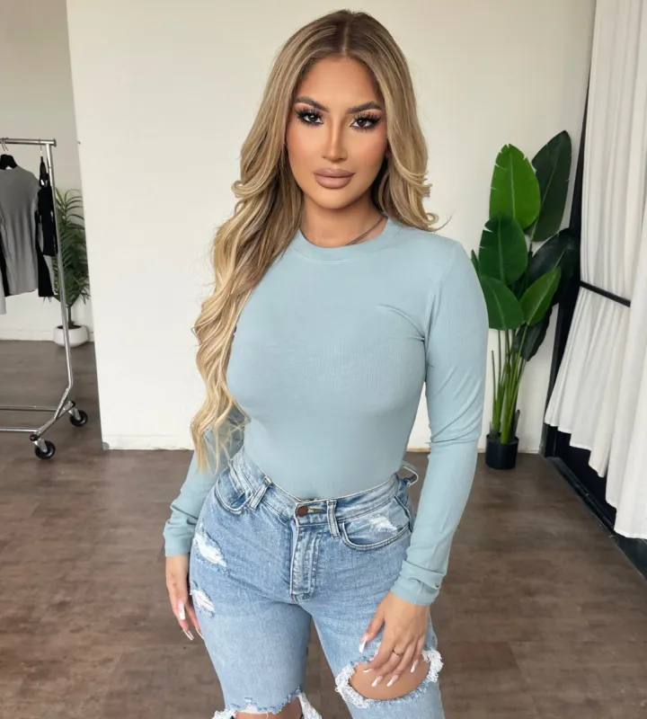 Adalee Top (Smoky Blue) sold by OOTDFash