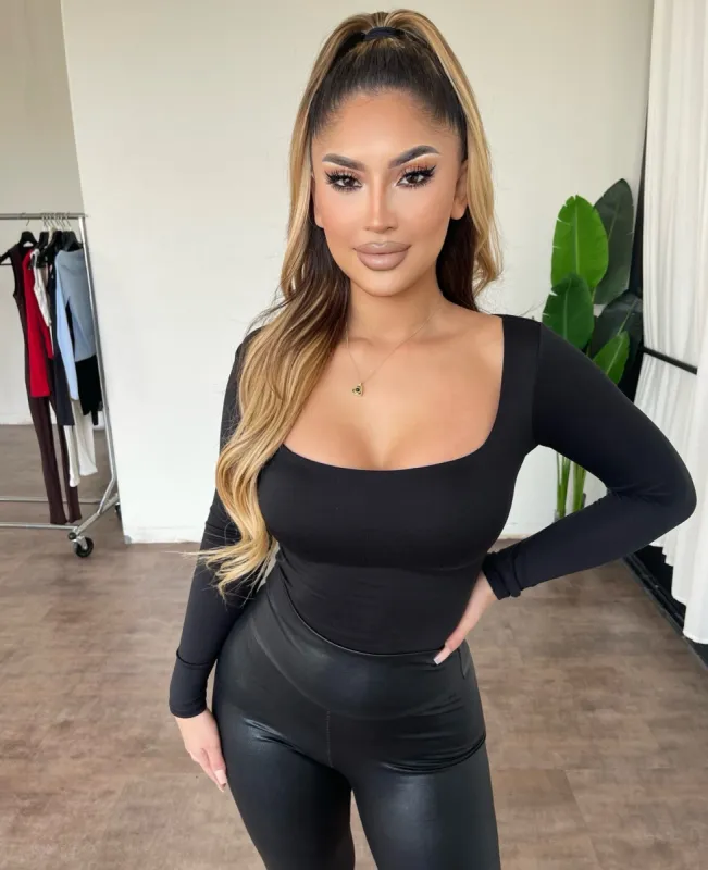 Megan Longsleeve Top(Black) sold by OOTDFash