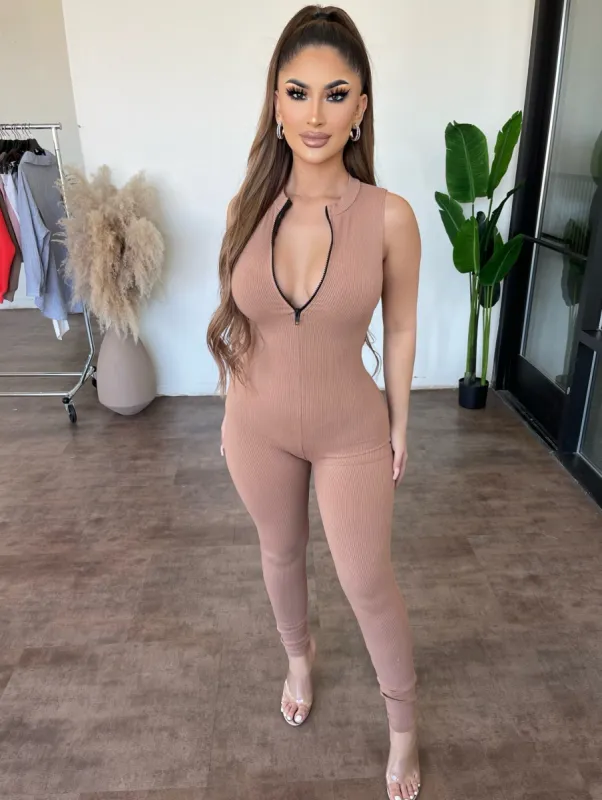 Octavia Sleeveless Jumpsuit(Nude) sold by OOTDFash