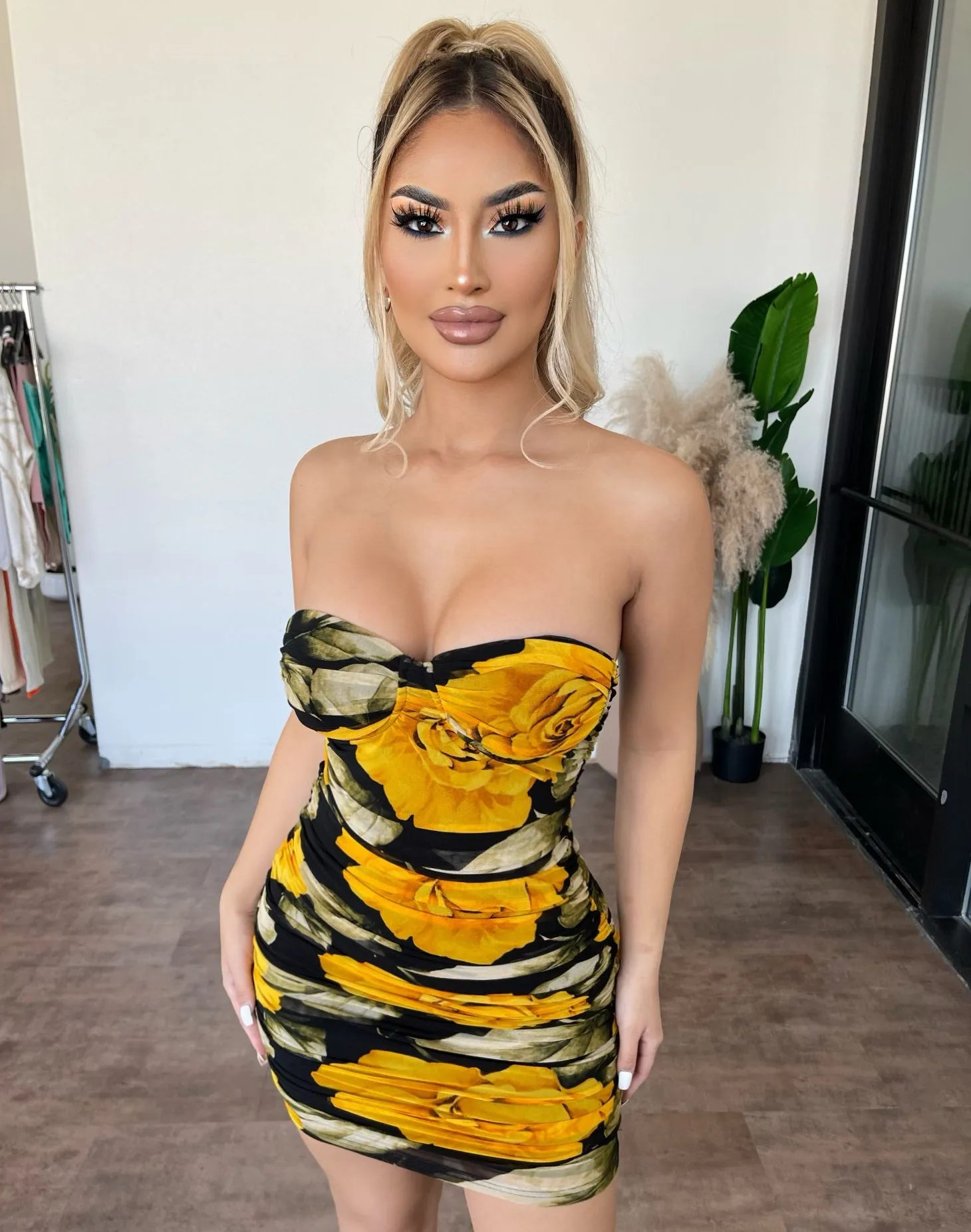 Vivien Tube Dress(Black/Yellow) sold by OOTDFash