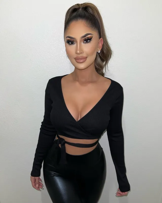 Brittany Wrap Top(Black)Final Sale sold by OOTDFash