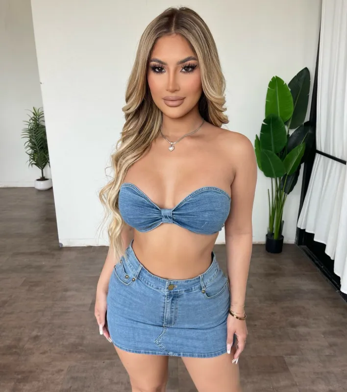 Eve Set (Denim) sold by OOTDFash