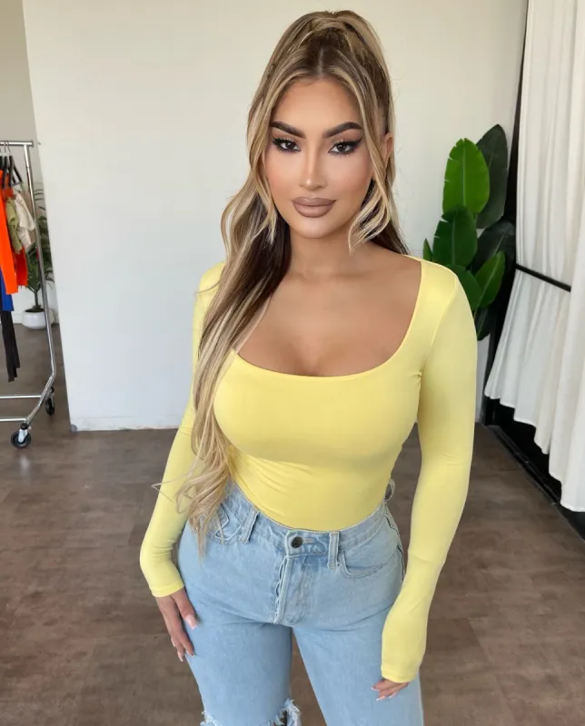 Megan Longsleeve Top(Yellow) sold by OOTDFash