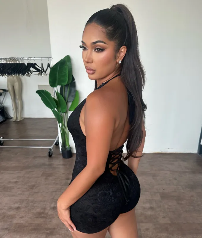 Jacie Halter Romper(Black) sold by OOTDFash