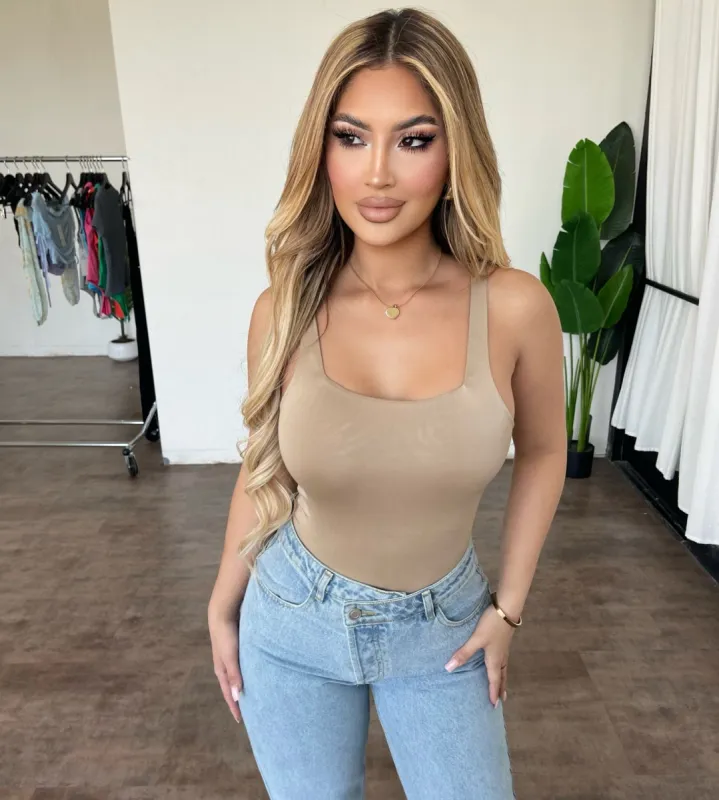 Demi Tank Bodysuit(Nude/Taupe) sold by OOTDFash