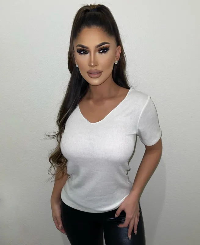 Harriet V-Neck Top(White)FINAL SALE sold by OOTDFash