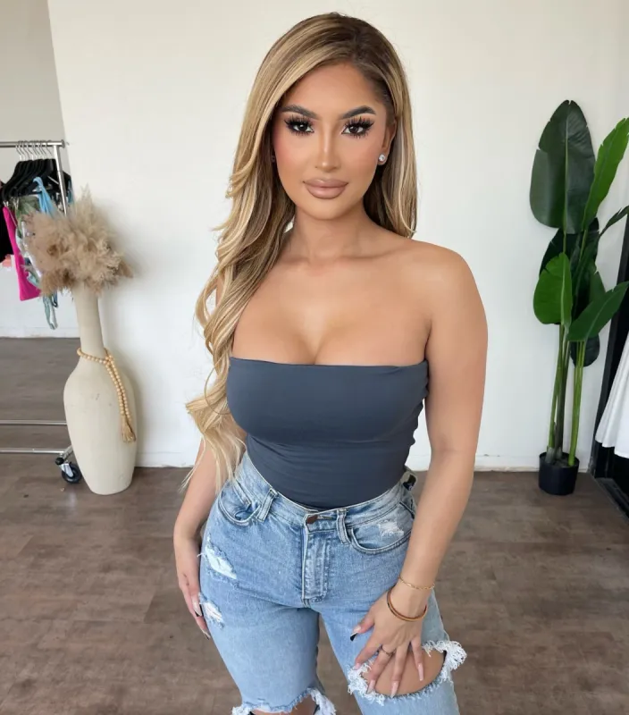 Airlea Tube Top (Dark Gray) sold by OOTDFash