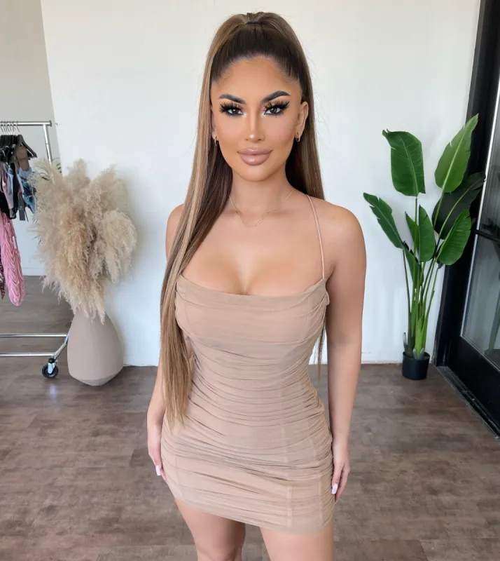 Catalina Cami Dress(Taupe) sold by OOTDFash