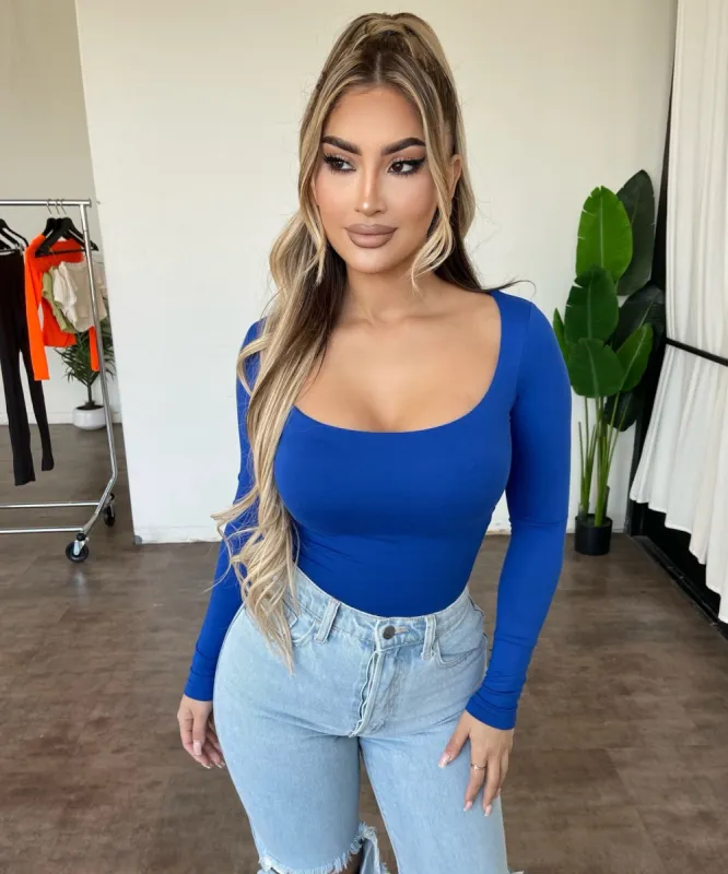 Megan Longsleeve Top(Royal Blue) sold by OOTDFash