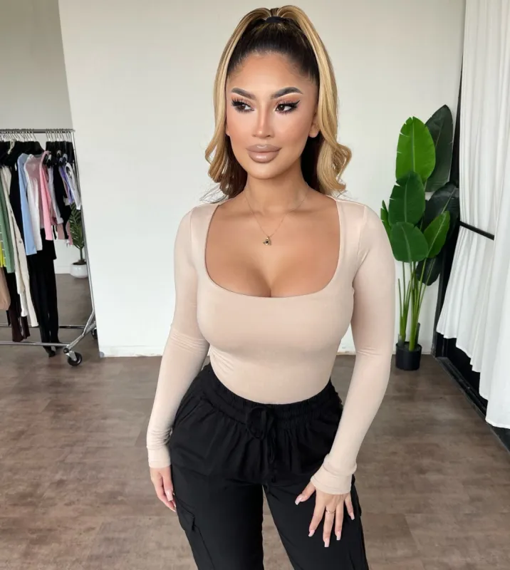 Megan Longsleeve Top(Taupe) sold by OOTDFash