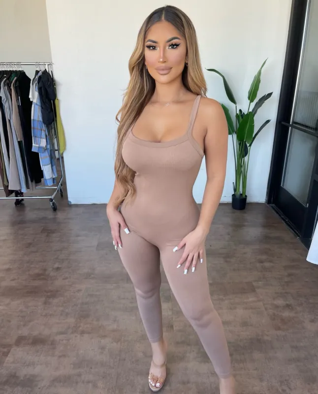 Jules Tank Jumpsuit (Taupe) sold by OOTDFash